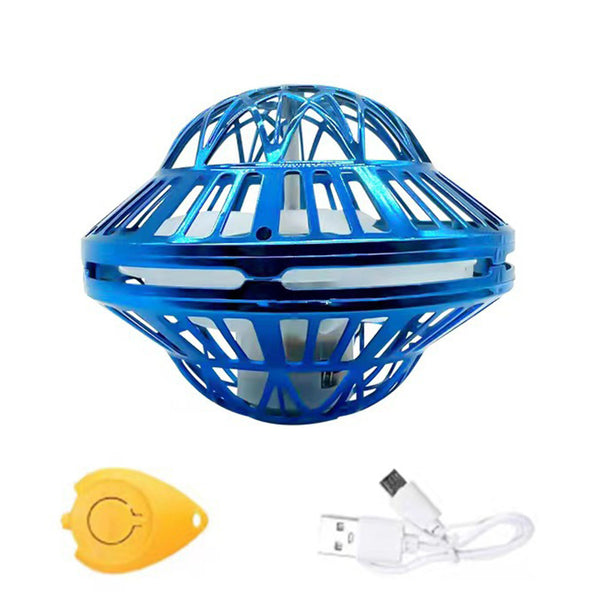 Flying Orb LED Hover Ball Toy – Galaxy Boomerang Spinner with Lights Blue