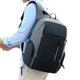 Travel Laptop Backpack with USB Charging Port – Fits 15.6 Inch Laptop School Bag Gray