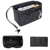 Thick Felt Tote Bag Organizer Insert with Multiple Pockets Gray