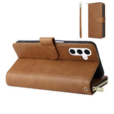 Leather Wallet Flip Case Compatible With Samsung S26 Series Brown