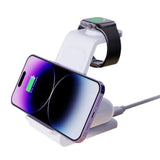 3-in-1 Wireless Charger Dock For Apple Watch Apple AirPod iPhone Charging Station White