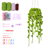 Knitting Kit for Beginners Hanging Potted Plants Needlework Starter Kit Style 3