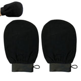 2Pcs Moroccan Exfoliating Gloves – 100 Percent Viscose Body Scrub Bath Mitts Black