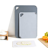 3 PCS Plastic Cutting Board Set for Cooking Camping with Hanging Loop Gray