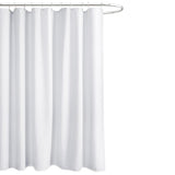 Water Resistant Waffle Shower Curtain with 12 Rustproof Metal Rings White