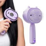 Cat Ear Electric Spray Hair Brush with One Click Cleaning Purple