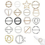 18PCS Silk Scarf Ring Clip T-shirt Tie Clips for Clothes Hat Belt Decor