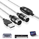 MIDI to USB Cable Adapter for Music Keyboards and Electronic Pianos to PC Connection