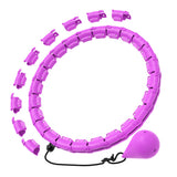 Weighted Hula Hoop 32 Sections with Massage Rollers Purple