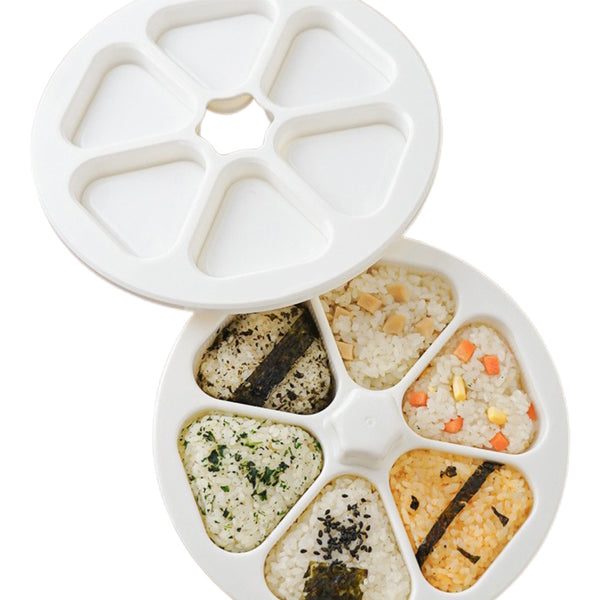 6-Hole Onigiri Mold Triangle Rice Ball Mold Bento Press Maker Mold Kitchen Tool White