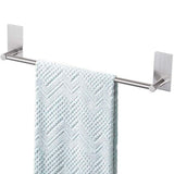 Stainless Steel Self-Adhesive Towel Rack for Bathroom – No-Drill Wall-Mounted Holder Silver