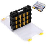 34 Compartment Double Sided Storage Box for Screws Nuts Parts Yellow