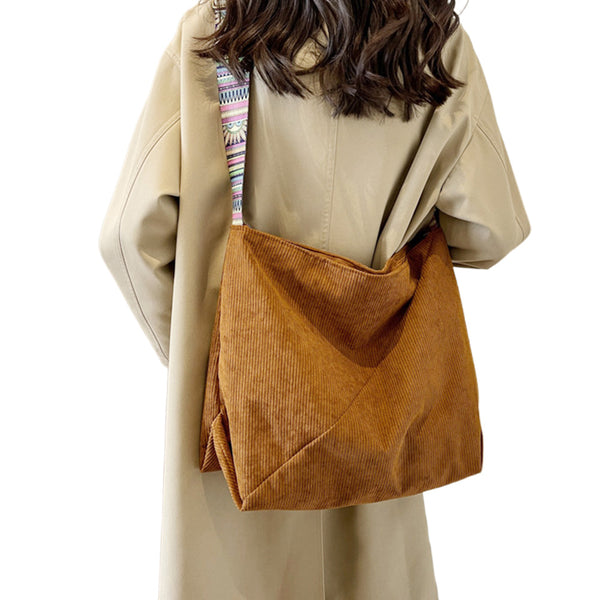 Zipper Tote Bag for Women Shoulder Bags with Adjustable Strap for Work School Shopping Travel Brown