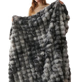 Bubble Tie Dye Throw Throw Blanket for Couch Cozy Soft and Fuzzy for Sofa Bedroom Living Room Dark Gray