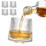 4PCS 180ml Spinning Whiskey Glasses for Bourbon Scotch Liquor and Cocktails Style 3