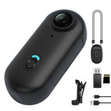 Mini Thumb Action Camera – Portable Wearable Body Cam with Rotating Clip Black