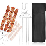 2Pcs 3-Way BBQ Grill Skewer 3-Prong Kabob Skewers Barbecue Accessories