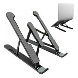 Foldable Aluminum Laptop Stand with Adjustable Height for Desk Use Black