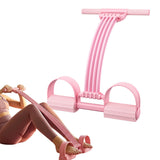8 Tube Pedal Resistance Band with Handle 3‑in‑1 Multi-Function for Foot Pedal Pull Pink