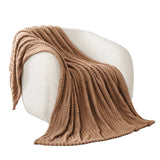 Soft & Fluffy Fleece Throw Blanket Perfect for Sofa Couch Chair Bed Living Room & Bedroom Brown