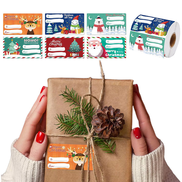 500 Pcs Christmas Gift Tags Xmas Wrapping Paper Decorations Stickers Labels