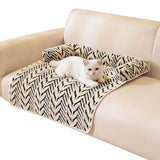 Thick Plush Dog Bed Mats with Neck Head Support for Small and Medium Dogs Cats Black