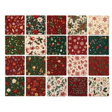 20PCS Christmas Precut Cotton Polyester Fabric Squares for Quilting Sewing Crafts