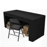 Fitted Polyester Table Cover 6 ft with Skirt for Conferences Trade Shows Black