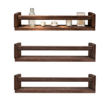 3 PCS Engineered Wood Floating Wall Mounted Book Display Shelves Brown