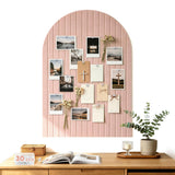 Arched Felt Bulletin Board Large with 30 Push Pins for Office Home School Pink
