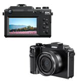 8K Digital Camera 18X Zoom Dual Lens Camera for for Video Black