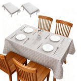 2-Pack PVC Tablecloth Waterproof Oilproof with Checkered Pattern Gray Check