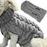 Puppy Dog Winter Sweater Knitted Jumper for Small Dogs Gray