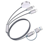 3 in 2 USB C Cable for Apple Watch Multiple Devices Charger iPhone Charger Gray