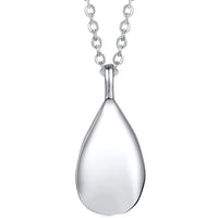 Stainless Steel Teardrop Cremation Pendant – Keepsake Memorial Necklace Sliver