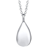 Stainless Steel Teardrop Cremation Pendant – Keepsake Memorial Necklace Sliver