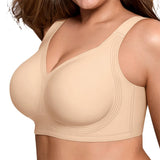 Bras for Women Supportive Wireless Push Up Bra Full Coverage No Underwire Seamless Plus Size for Women Skin Tone