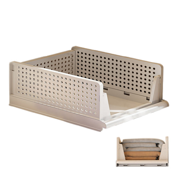 Folding Closet Organizers Stackable Plastic Storage Basket Drawer Shelf Container for Cupboard Kitchen Bathroom