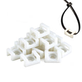 500 PCS Cable Tie Base Wire Clips Mounts for Wire Management White