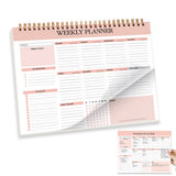 Weekly To Do List Notepad Undated Planner with 52 Sheets Pink