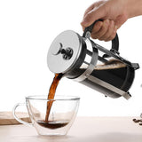 French Press Coffee Maker Borosilicate Glass & Stainless Steel Cold Brew Black