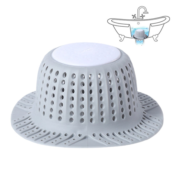 Silicone Bathtub Hair Catcher for Pop-Up and Standard Shower Drains