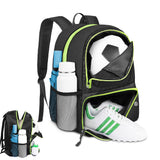 Soccer Backpack Water Resistant Soccer Bag with Ball Holder and Shoe Compartment Green