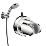 Adjustable Shower Head Holder Vacuum Suction No Drill Bracket Silver