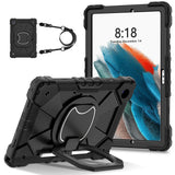 360 Rotating Stand Case for Samsung Tab A11 Plus A9 Plus with Strap Black