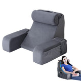 Adjustable Detachable Backrest Reading Pillow for Bed Sitting Gray