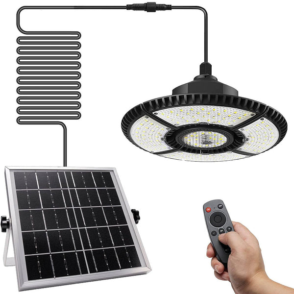 Solar 3 Modes Pendant Lights Dimmable Hanging Light with Remote Control for Barn Gazebo Yard Style 1