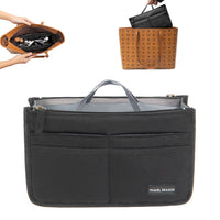 Multi-Pocket Handbag Insert Liner Tote Travel Makeup Purse Pouch Organiser Black