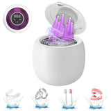 Ultrasonic Retainer Cleaner Machine 45kHz Ultrasonic Dentures Cleaner for Night Guards Braces  Aligner White
