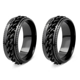 Fidget Spinner Ring for Anxiety Relief Stainless Steel for Adults & Teens Black